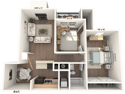 The Sage at 1955 San Antonio, TX Apartments 1BR 1BA 825 sq. ft.