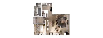 A series of images showing different rooms and furniture layouts.