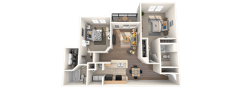 Ashford at Spring Lake Atlanta Apartments two bedroom two bathroom 1186 square feet