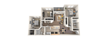 Ashford at Spring Lake Atlanta Apartment Three Bedroom Two Bathroom 1365 square foot