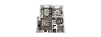 a1 floor plan  1 bedroom  129