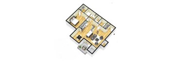 a floor plan of a house with a wooden floor