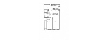 symmetrical floor plan of an open floor plan with a closet
