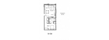 the second floor floor plan of a town house with a bedroom and a patio