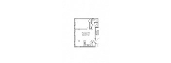 a floor plan of a small house with a garage