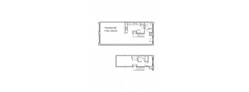 a floor plan of a bedroom and a floorplan of a bathroom