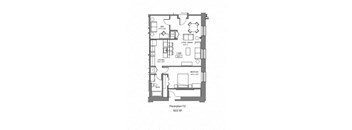 the second floor floor plan of a house with a bedroom and a living room