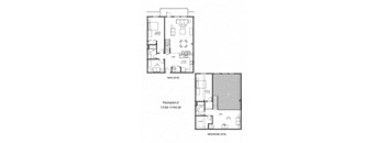 divided floor plan of a house with bedrooms and a garage
