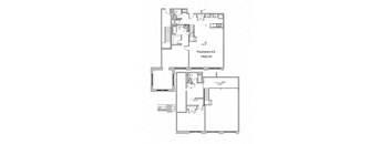 the floor plan of the ground floor of a house