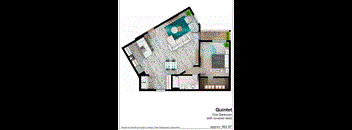 sq. ft. layout of a 1 bedroom apartment