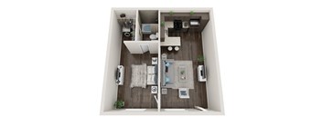 a1 floor plan  studio with bedroom and living room