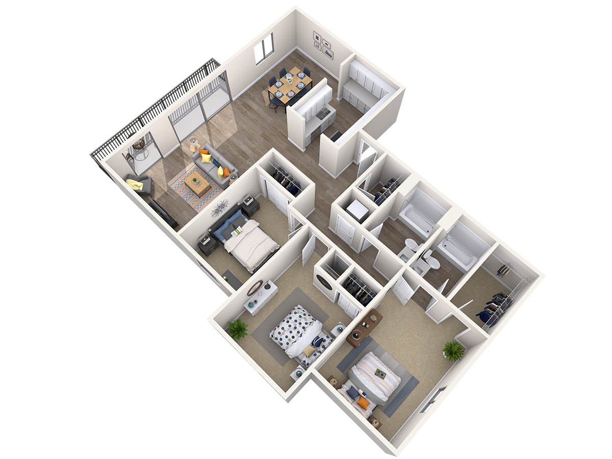  Floorplan, Admiralty 1, 3br, 2ba, 1176 sq. ft.