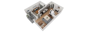 Lapis 1 bedroom floor plan an in 3d