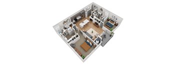 bedroom floor plan an in 3d