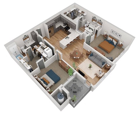 bedroom floor plan an in 3d