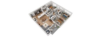 bedroom floor plan an in 3d