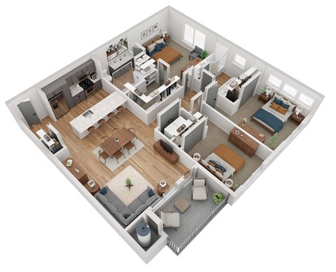 bedroom floor plan an in 3d