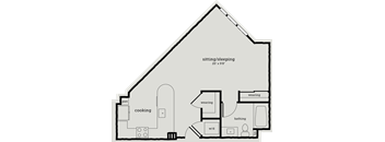 a floor plan of a house shaped like a barn with a loft and a attic