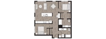 2 bed 2 bath floor plan D at Riverfront Everett, Everett, Washington