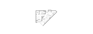 A black and white image of a floor plan for a house.