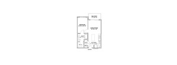 A floor plan of a house with a balcony, bedroom, living room, kitchen, bathroom, and a wet/ice freezer.