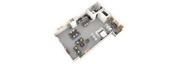 Studio 1 Bath 750 square feet floor plan