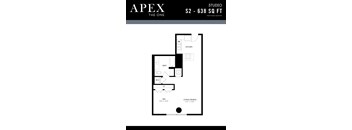 A black and white image of a floor plan for an apartment.
