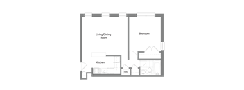 A floor plan of a house with labeled rooms.