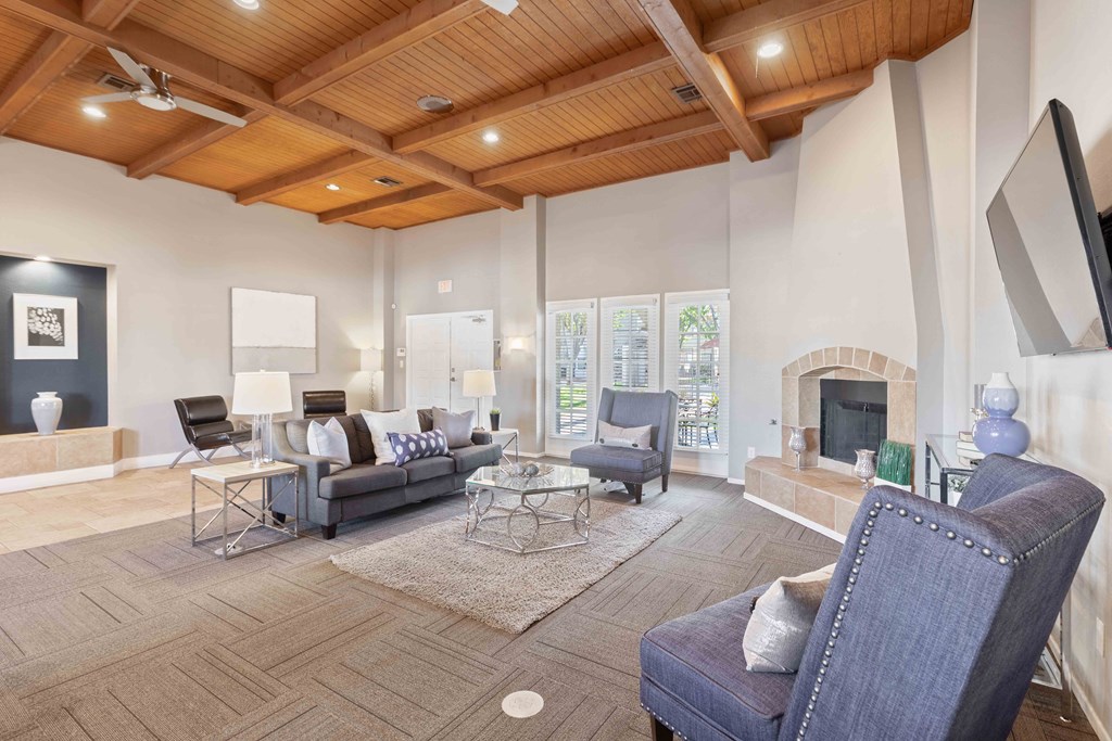Arabella apartments in Henderson Nevada photo of clubhouse with fireplace