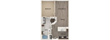 Pet-Friendly Apartments in Sandy Springs – Arabelle Perimeter -  floorplan of our one bedroom apartment C