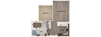 Sandy Springs, GA Apartments – Arabelle Perimeter - floorplan of our one bedroom F