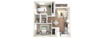 a floor plan of a 1 bedroom apartment