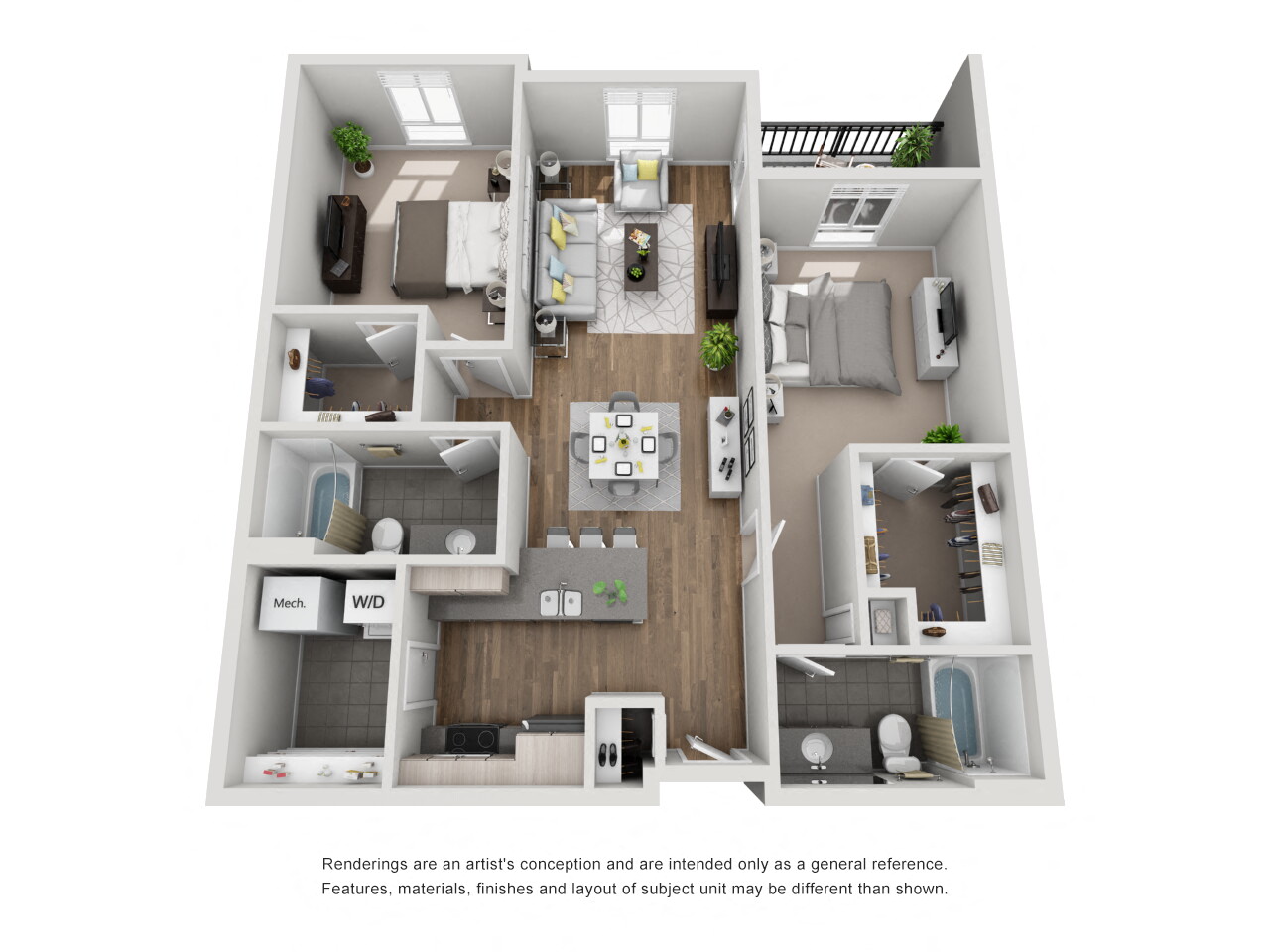 Humboldt, 2 br, 2 ba, 1104-1116 sq. ft.