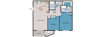 a blueprint of a floor plan with a bedroom and a living room