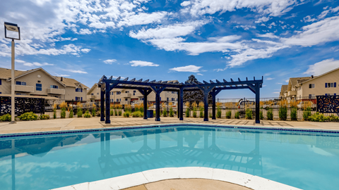 Aurora Meadows apartments featuring resort style swimming pool near Denver, Colorado