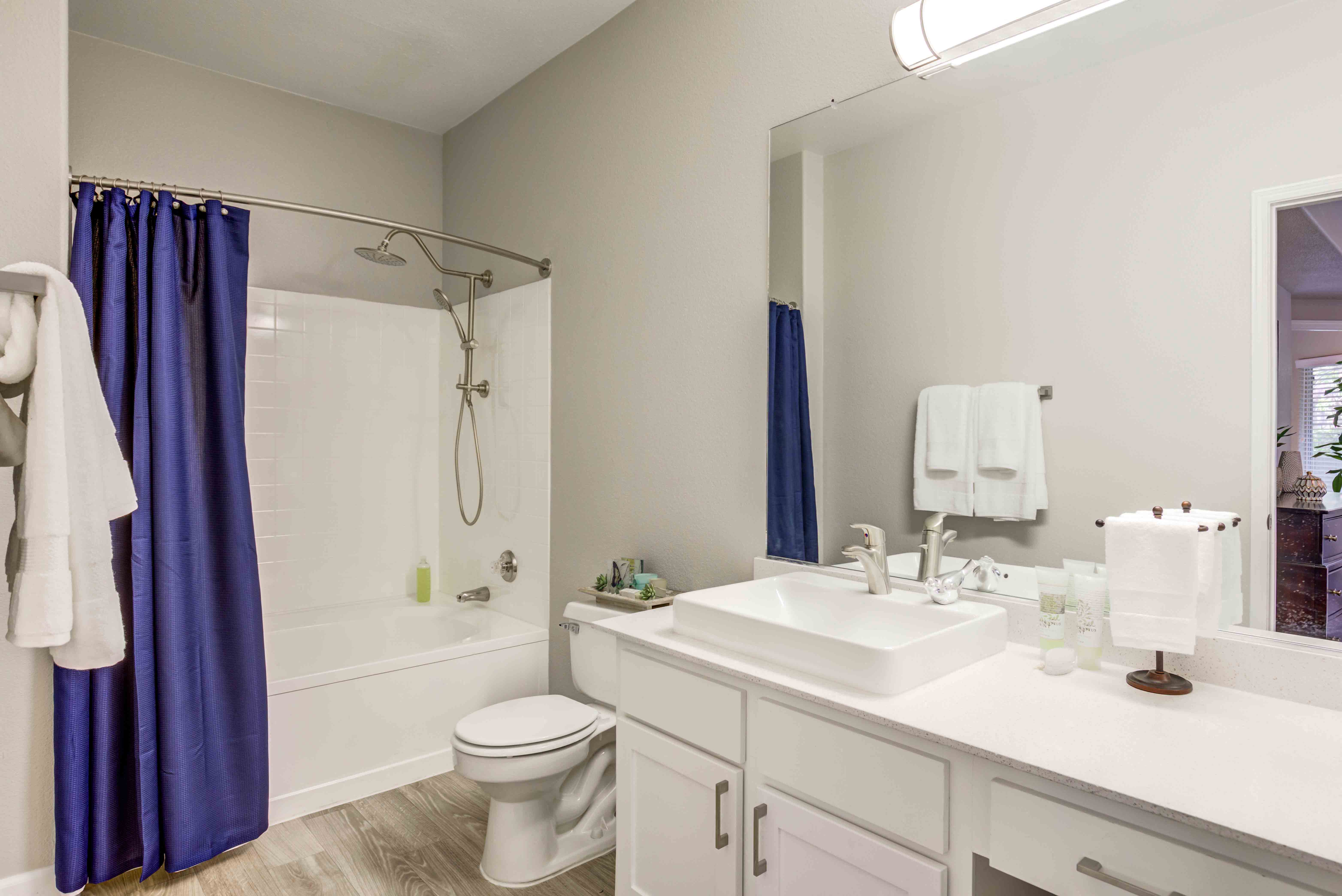 Bathroom with updated countertops