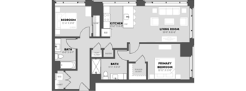 a floor plan of a bedroom apartment