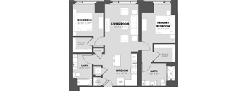 a floor plan of a bedroom apartment