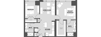 a floor plan of a bedroom apartment