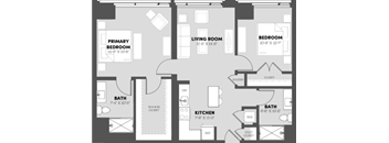 a floor plan of a bedroom apartment