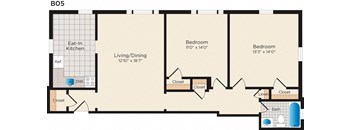 a floor plan of a living room with a kitchen and a bedroom