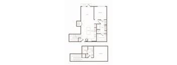 A black and white image of a floor plan for a house.