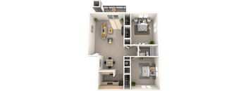 The Marley at Trout River Apartments in Jacksonville_FL_2 bedroom 1 bath floor plan