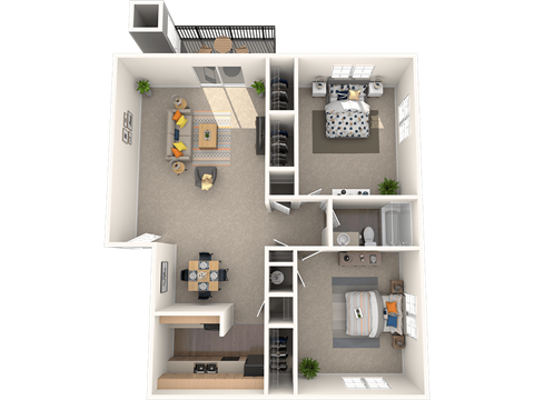 The Marley at Trout River Apartments in Jacksonville_FL_2 bedroom 1 bath floor plan
