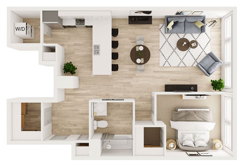 1 Bed 1 Bath B