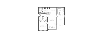 A black and white image of a house floor plan.