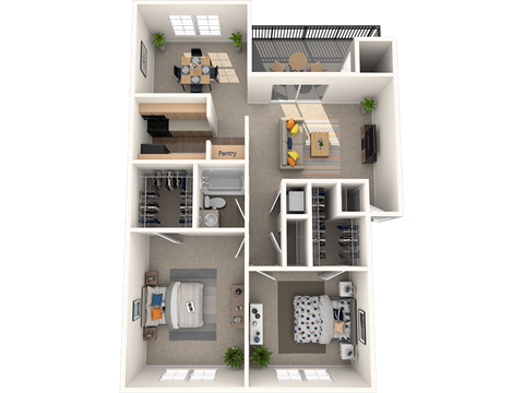 The Marley at Trout River Apartments in Jacksonville_FL_2 bedroom 1 bath floor plan