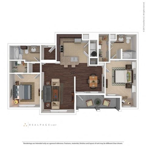 Apalachee Point Apartments in Tallahassee, FL photo of two bedroom floorplan