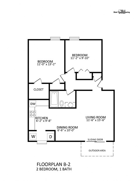 bedroom floor plan | the milano | apartment homes for rent in pittsburgh, pa