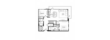 A black and white floor plan of a two bedroom apartment.
